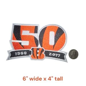 Cincinnati Bengals 50th Anniversary Iron On Patch NFL